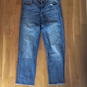 Flying Monkey cropped cutoff blue denim slim jeans